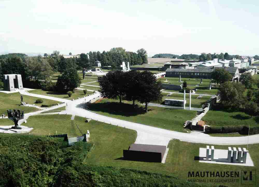 4.13.1.0001.jpg; 4.13.1.0001; KZ-Gedenkstätte Mauthausen: Luftaufnahme des Denkmalparks; digitale Fotografie