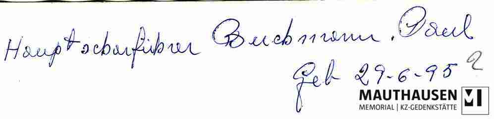 MM_4_2_4_12_verso.jpg; 4.2.4.12; KZ Mauthausen: Portraitfoto von Paul Buchmann ;