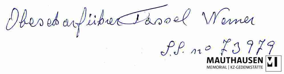 MM_4_2_4_13_verso.jpg; 4.2.4.13; KZ Mauthausen: Portraitfoto von Werner Fassel ;