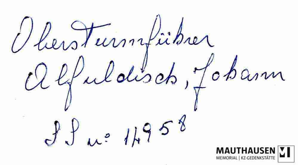 MM_4_2_4_16_verso.jpg; 4.2.4.16; KZ Mauthausen: Portraitfoto von Johann Altfuldisch;