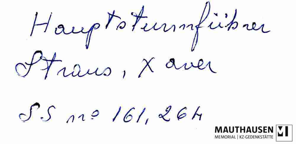 MM_4_2_4_20_verso.jpg; 4.2.4.20; KZ Mauthausen: Portraitfoto von Xaver Strauß ;